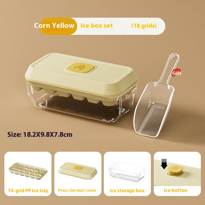Austrige Silicone Ice Cube Tray - 32 Grid with Lid & Shovel Corn Yellow Small Size Accessories