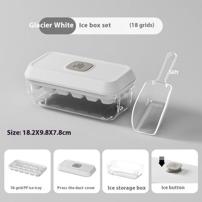 Austrige Silicone Ice Cube Tray - 32 Grid with Lid & Shovel Glacier White Small Size Accessories