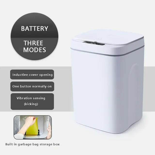 Austrige Touchless Sensor Desk Trash Can White AA Battery / 12L