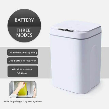 Austrige Touchless Sensor Desk Trash Can White AA Battery / 12L