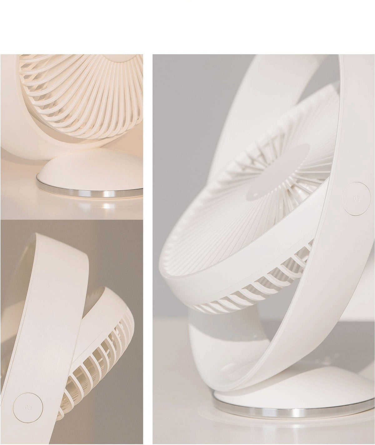 Austrige USB Mute Desk Fan - Quiet Airflow White / 242x118x263mm Fans