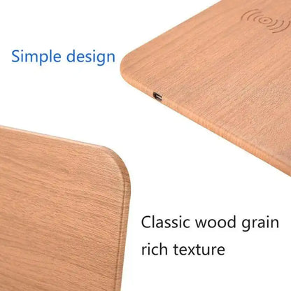 Austrige Wireless Charging Mouse Pad - Leather & Wood Desk Mat charger