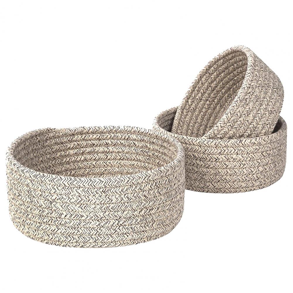 Austrige Woven Linen Desk Storage Basket Baskets