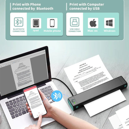 A4 Portable Printers Wireless For Travel Bluetooth Thermal Printer | Austrige
