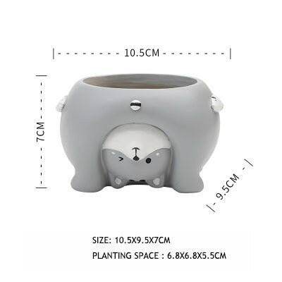 Cartoon Animal Flower Pots Cat Home decor