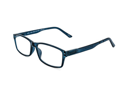 Corwin – Rectangular Reading Glasses | Bolero Eyewear 1 / Crystal Blue