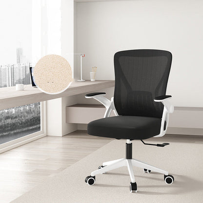 Ergonomic Back Support Office Chair | Mesh Rotating Height Adjustable White / Pulley Model Home Chairs