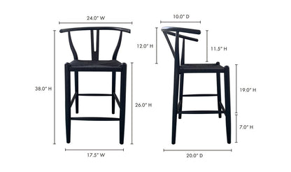 Ventana Counter Stool Black