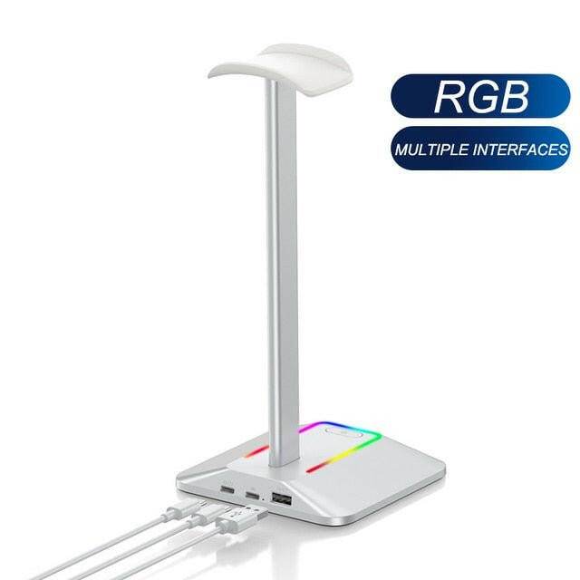 Gaming Headphone Stand RGB White