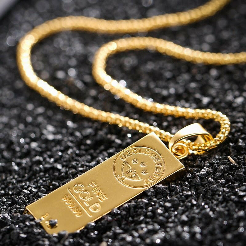 Gold Color Bar Necklace | Austrige