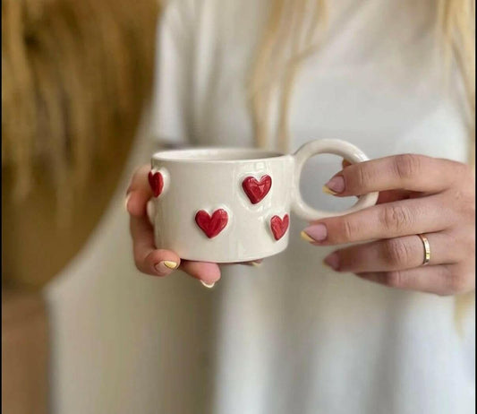 Handmade Coffee Mug Small Red Heart - Gift for loved ones | Austrige