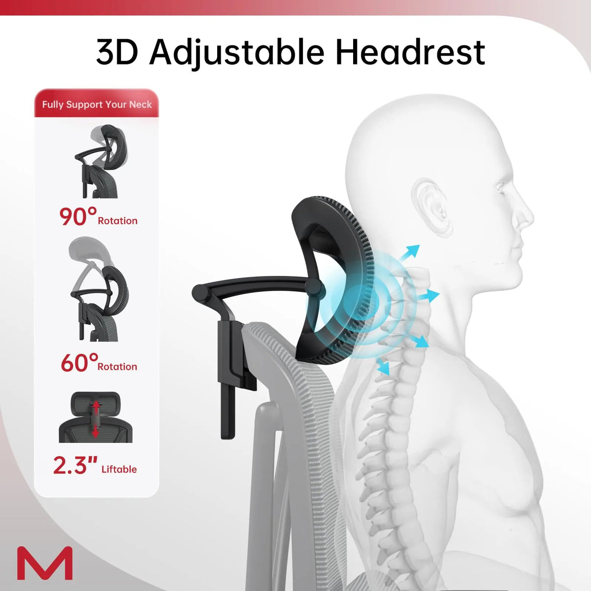 High-Back Ergonomic Office Chair | Adaptive Lumbar 3D Headrest Retractable Footrest Black Home Chairs