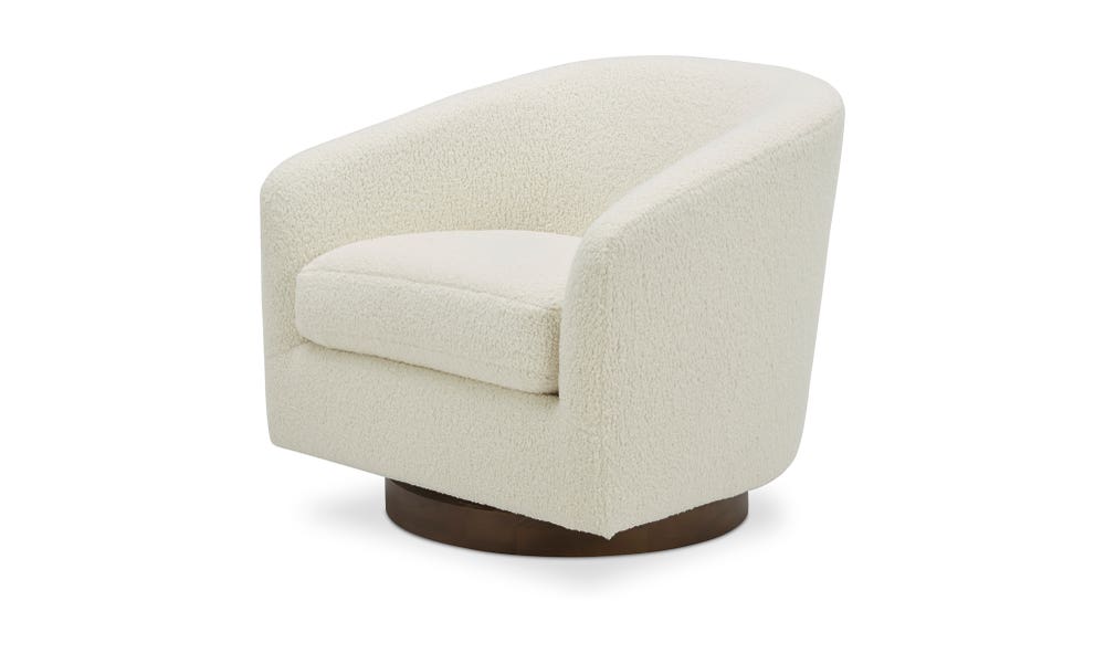 Oscy Swivel Chair Shearling White