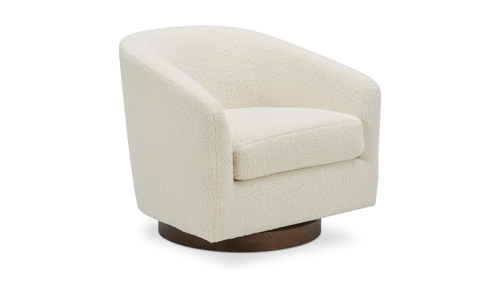 Oscy Swivel Chair Shearling White