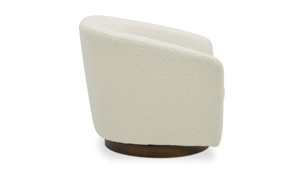 Oscy Swivel Chair Shearling White
