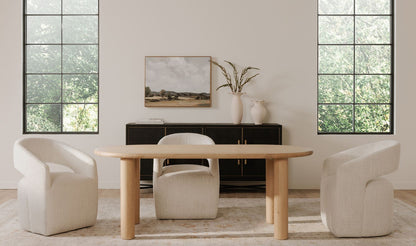 Barrow Rolling Dining Chair White Mist
