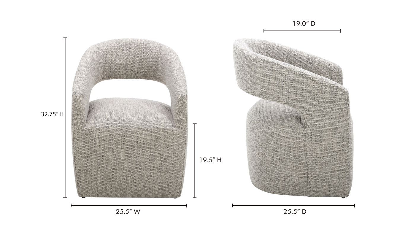 Barrow Swivel Dining Chair Grey Storm