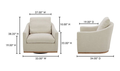 Linden Swivel Chair Beige