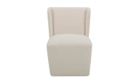 Cormac Rolling Dining Chair Performance Fabric Cream Chairs