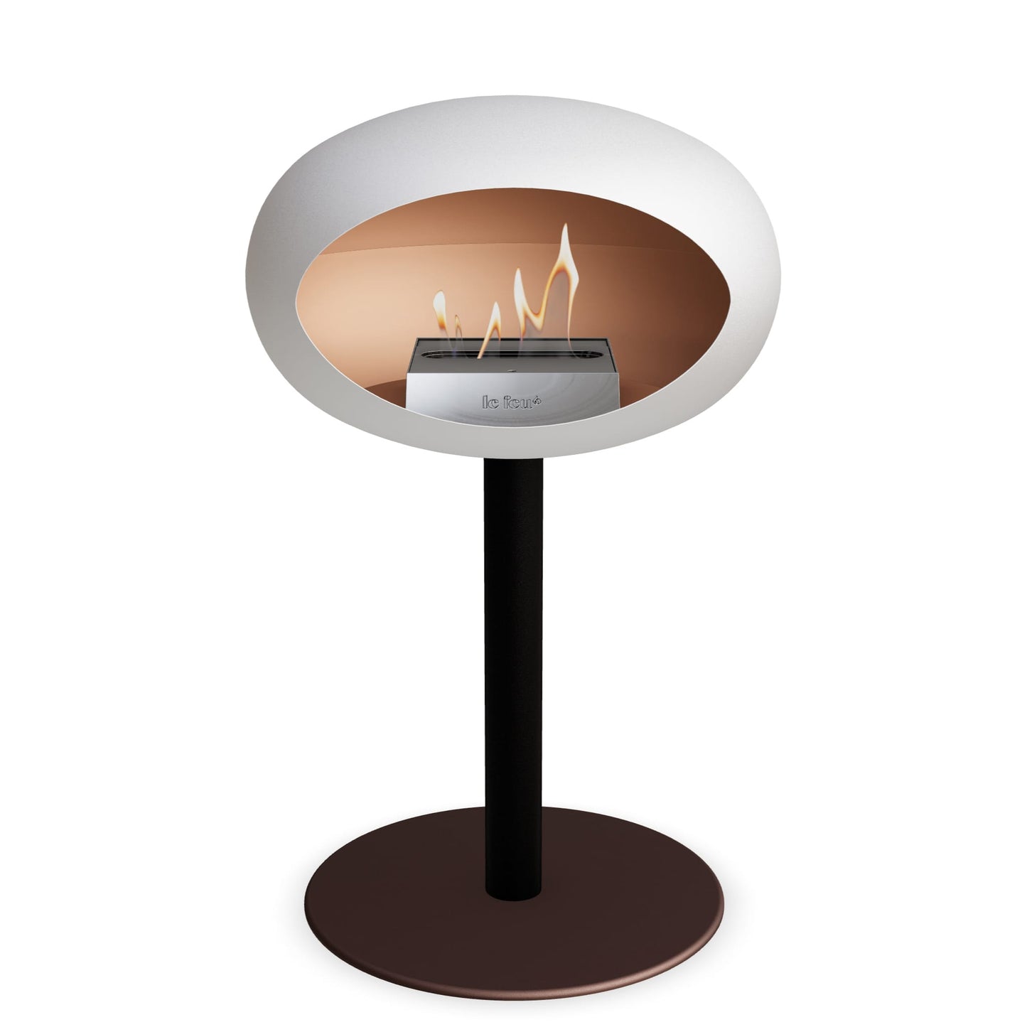 Le Feu Steel Low Dome White