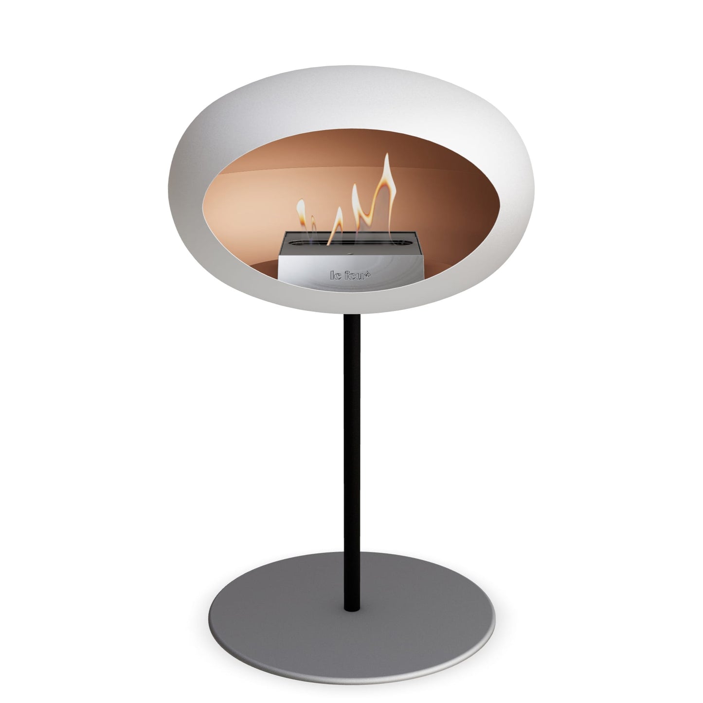 Le Feu Steel Low Dome White