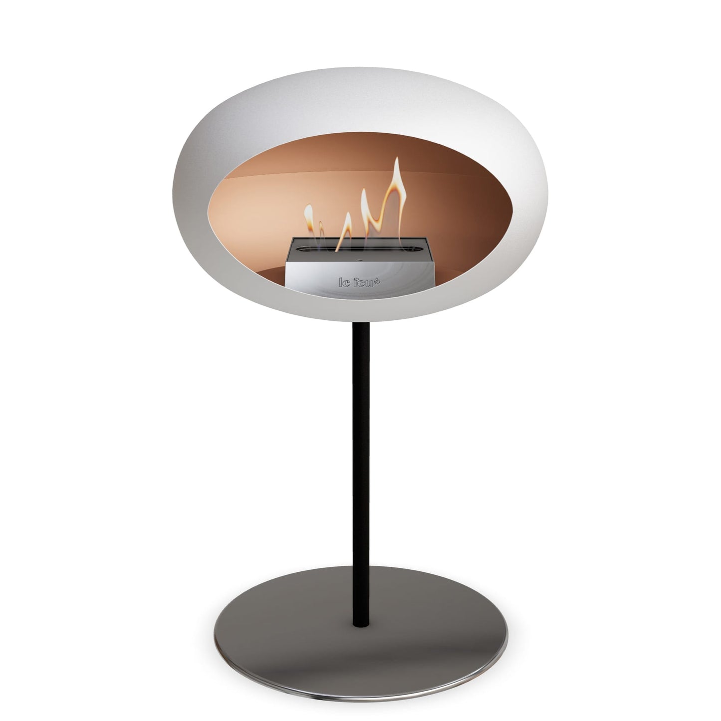 Le Feu Steel Low Dome White