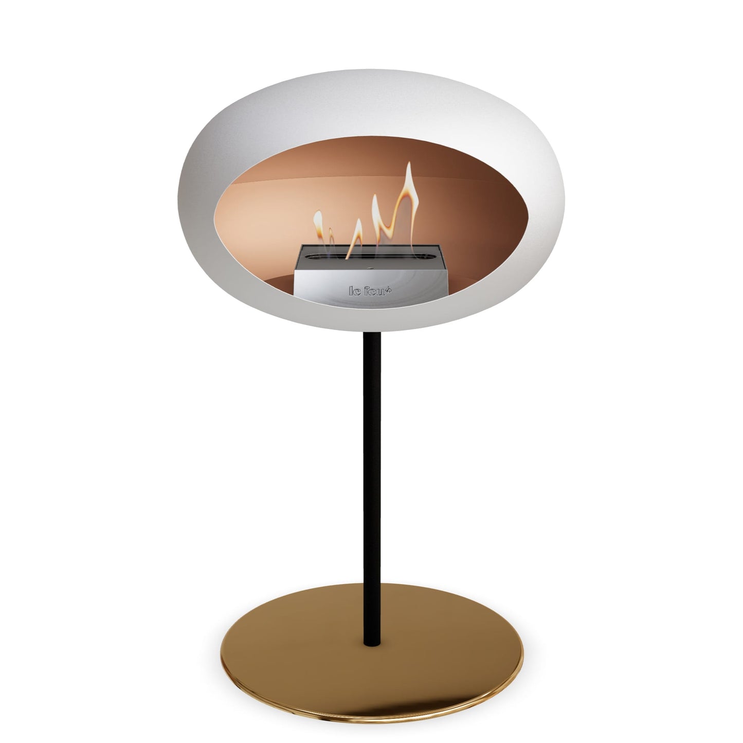 Le Feu Steel Low Dome White