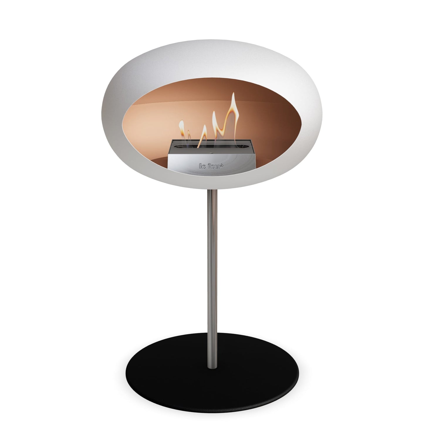 Le Feu Steel Low Dome White