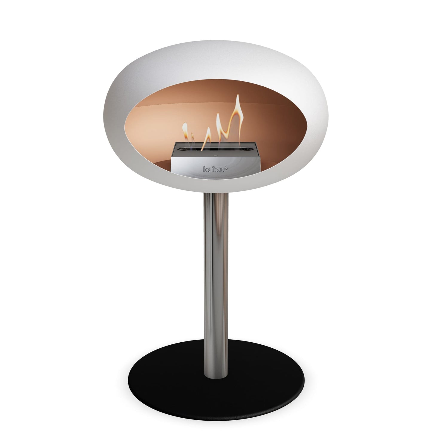Le Feu Steel Low Dome White