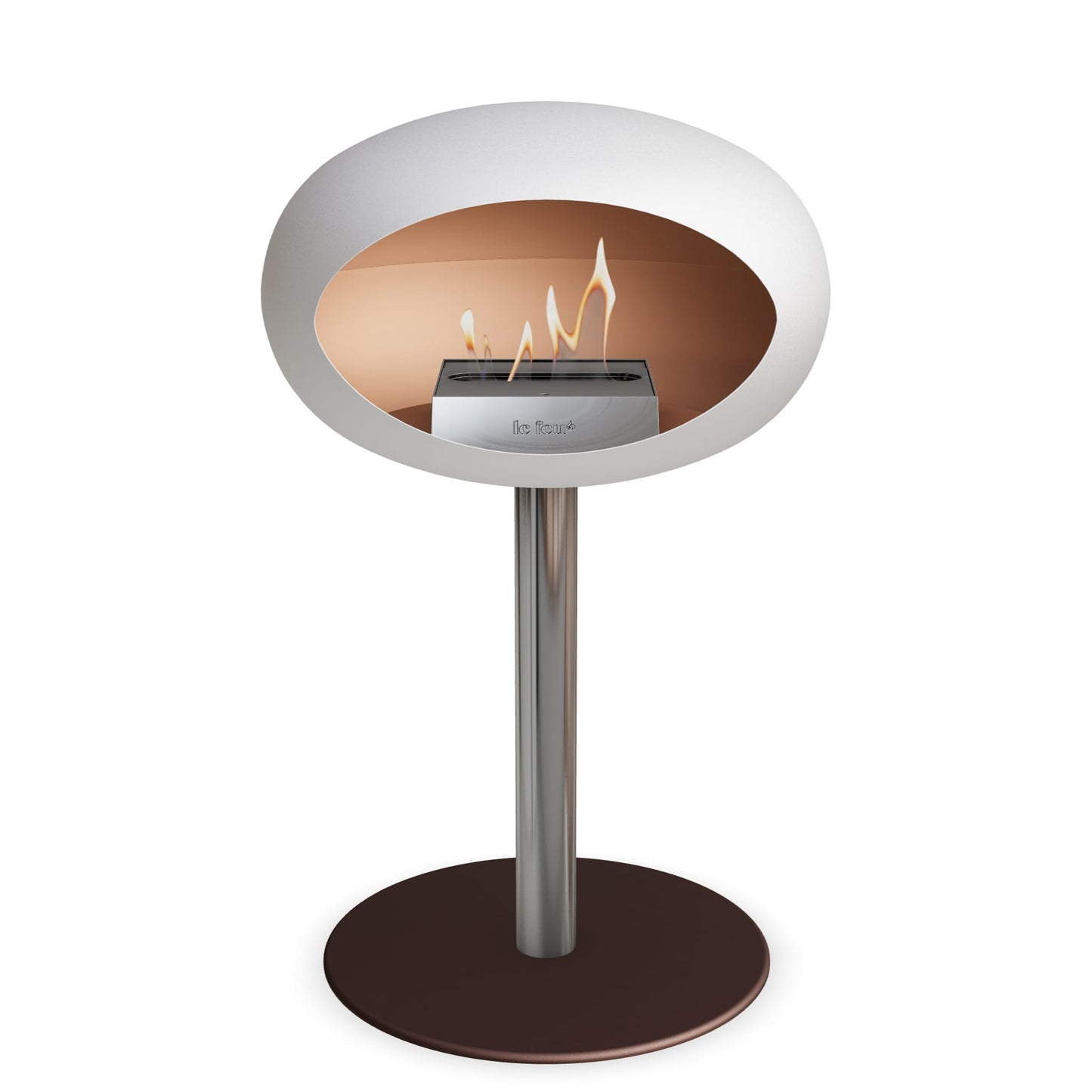 Le Feu Steel Low Dome White
