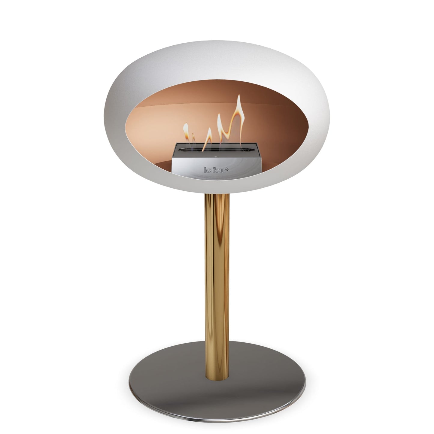 Le Feu Steel Low Dome White