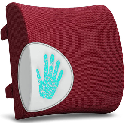 Lumbar Support Pillow Automotive Waist Cushion Red / 32X31X10cm Pairs Of Straps lumbar support cushion