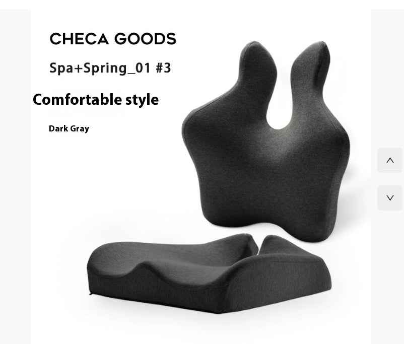 Office Seat Lumbar Cushion Car lumbar Support Spring Spa Dark Grey support cushion