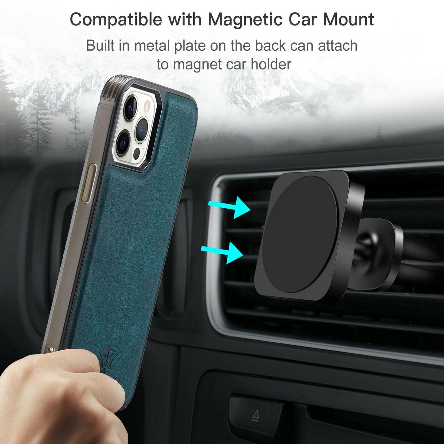 The Luxury Magnetic Safe Leather Case For iPhone that is considered a Phone cases