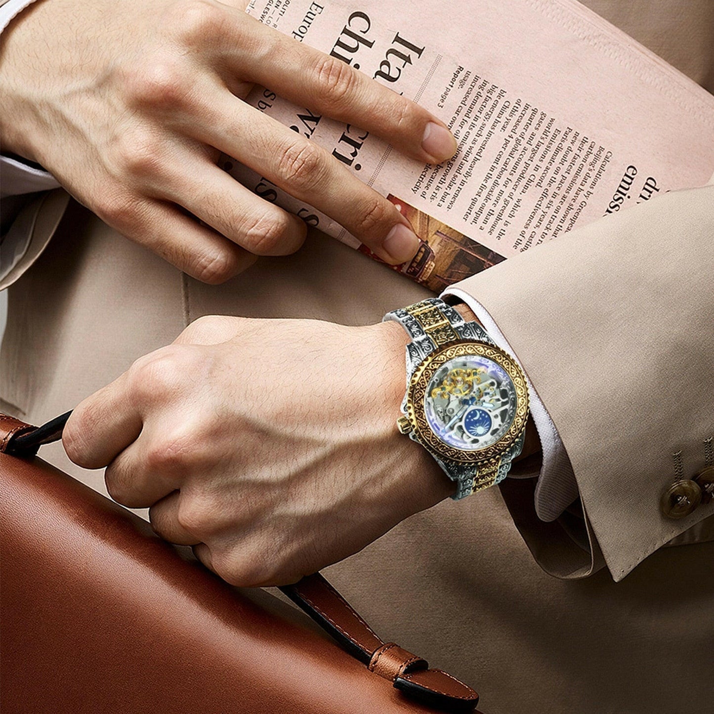 The Luxury Moon Phase Mechanical Watches that is considered a Jewelry