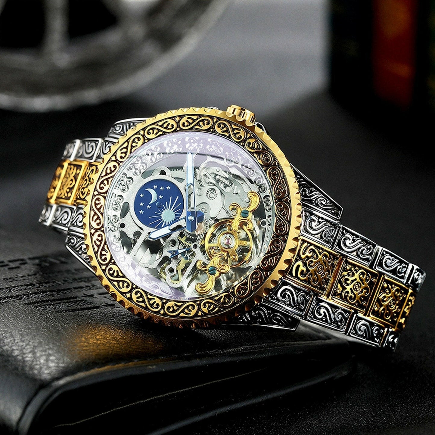 The Luxury Moon Phase Mechanical Watches that is considered a Jewelry