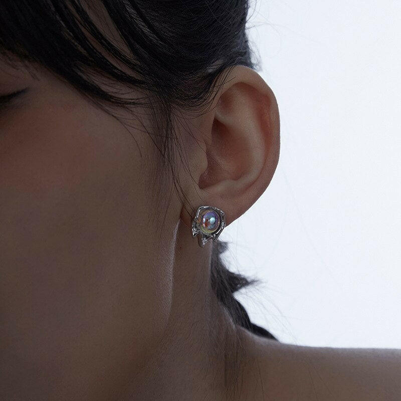 Moonstone Lava Stud Earrings | Austrige