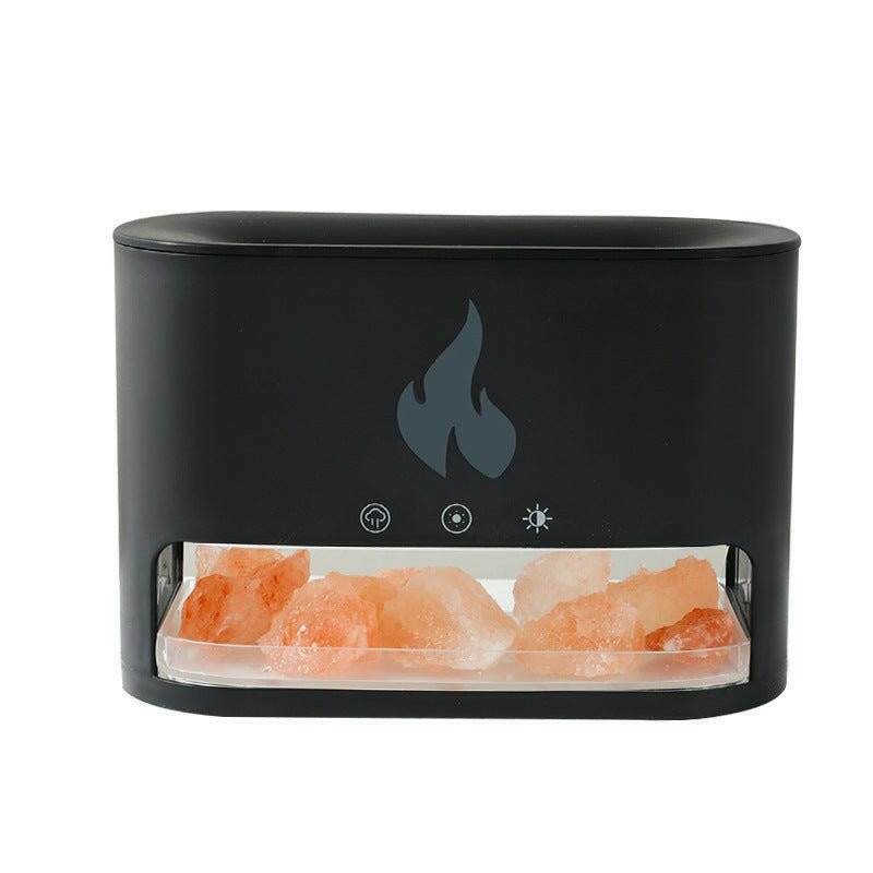 New Flame Humidifier Aromatherapy Machine Crystal Salt Stone Colorful Atmosphere Lamp Flame 3d Simulation Flame Humidifier Household Essential - Austrige™