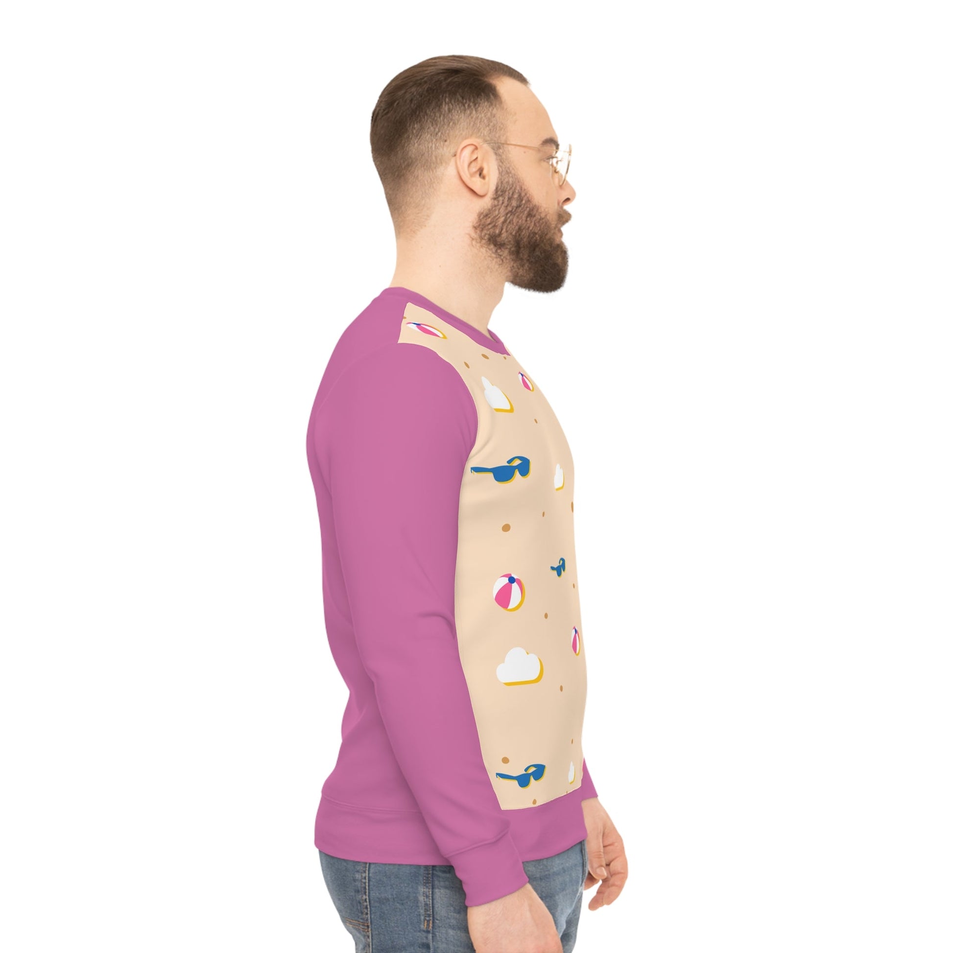 The Pink Funny Pattern | Austrige | Lightweight Sweatshirt that is considered a All Over Prints