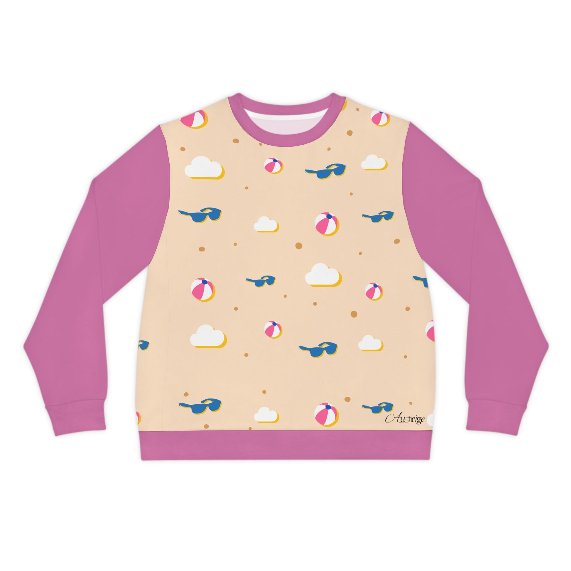 The Pink Funny Pattern | Austrige | Lightweight Sweatshirt that is considered a All Over Prints