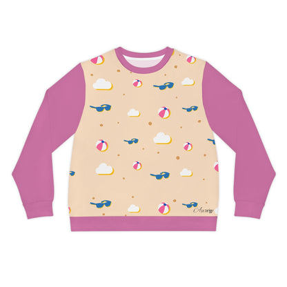 The Pink Funny Pattern | Austrige | Lightweight Sweatshirt that is considered a All Over Prints