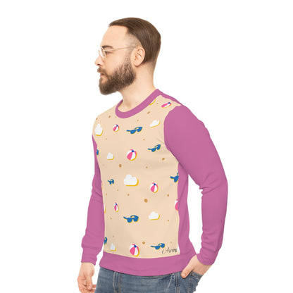 The Pink Funny Pattern | Austrige | Lightweight Sweatshirt that is considered a All Over Prints