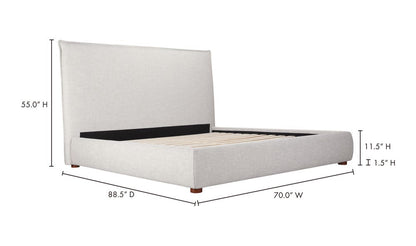 Luzon Queen Bed Tall Light Grey