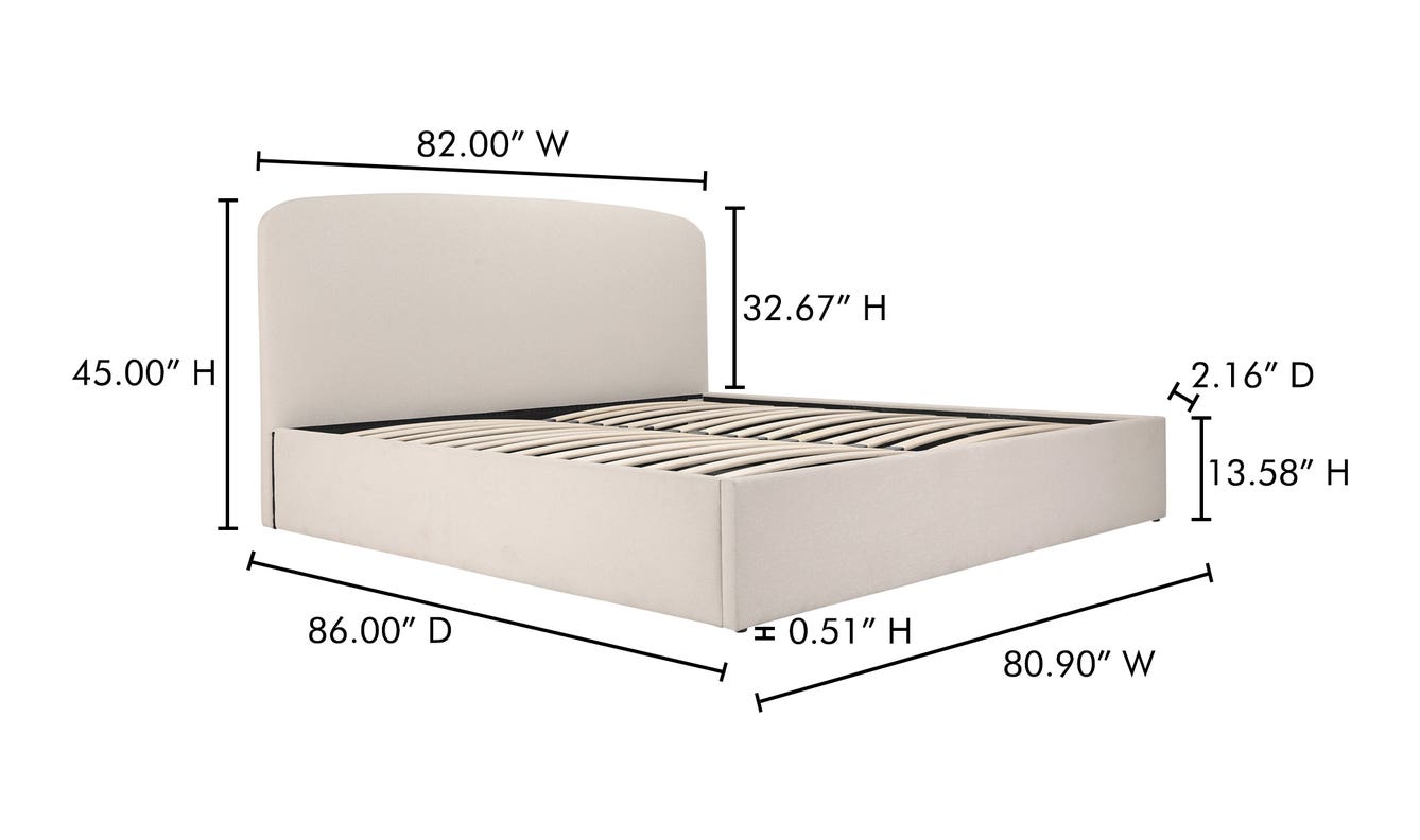 Joan King Storage Bed Cream