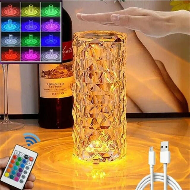 The Table Crystal Rose Bedroom Lamp that is considered a Home decor