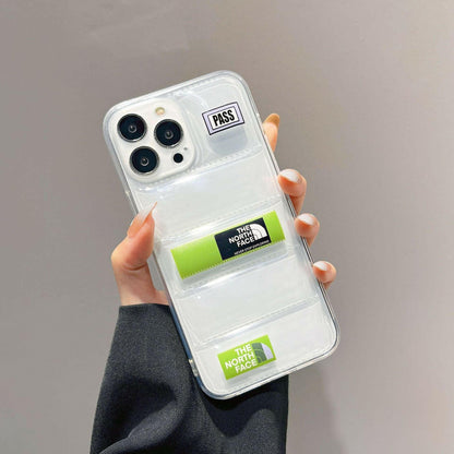 The Transparent iPhone Case - NorthFace that is considered a Phone cases