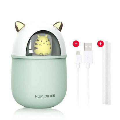Ultrasonic Desk Humidifier with LED Light USB Powered A108 Green Diffuser