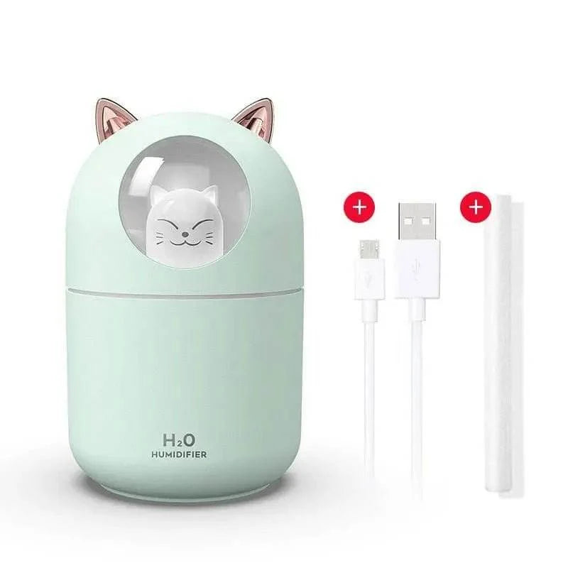 Ultrasonic Desk Humidifier with LED Light USB Powered A205 Green Diffuser