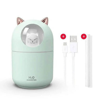 Ultrasonic Desk Humidifier with LED Light USB Powered A205 Green Diffuser
