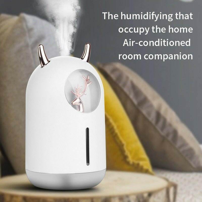 Ultrasonic Desk Humidifier with LED Light USB Powered Diffuser